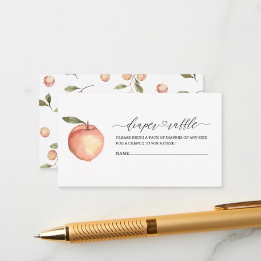 Eleganter Kleine Peach Wassercolor Babydusche abta Begleitkarte (Vorderseite/Rückseite Beispiel)