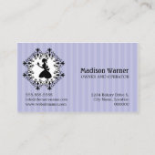 Eleganter kleiner Kuchen und Dame Silhouette Visitenkarte (Rückseite)