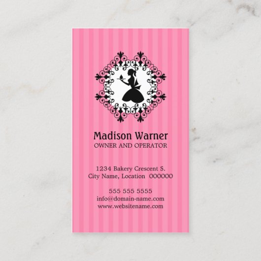 Eleganter kleiner Kuchen Visitenkarte (Rückseite)