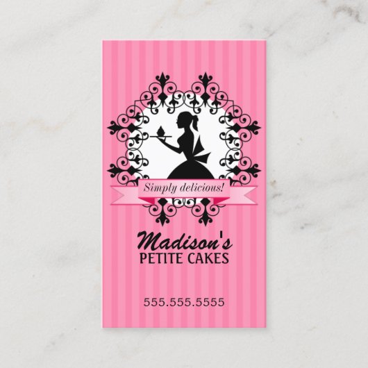 Eleganter kleiner Kuchen Visitenkarte (Vorderseite)