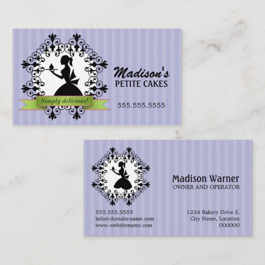 Eleganter kleiner Kuchen Visitenkarte (Vorne/Hinten)