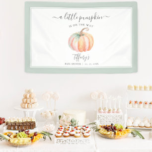 Eleganter kleiner Kürbis ist auf dem Weg Baby Show Banner