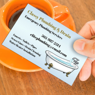 Eleganter Klempner für Badewanneninstallation Fach Visitenkarte