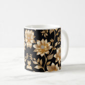 Eleganter Klettergarten Diamonds & Gold Blume Blum Kaffeetasse (VorderseiteRechts)