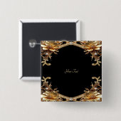 Eleganter Knopf mit goldenem Rahmen Button (Vorne & Hinten)