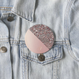 Eleganter Knopf mit Monogramm in Roségold Button