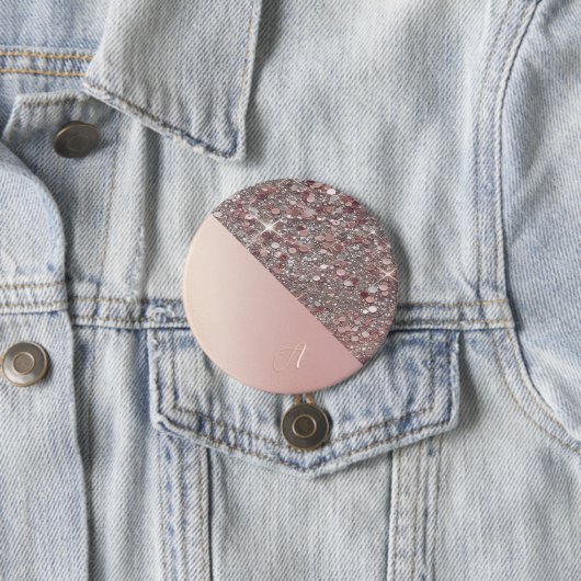 Eleganter Knopf mit Monogramm in Roségold Button (Beispiel)