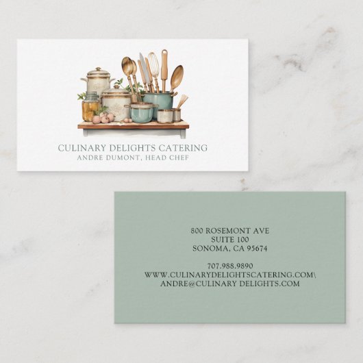 Eleganter Koch Cook Visitenkarte (Vorne/Hinten)