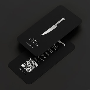 Eleganter Koch Silver Knife Modernes Premium Black Visitenkarte