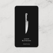 Eleganter Koch Silver Knife Modernes Premium Black Visitenkarte (Vorderseite)