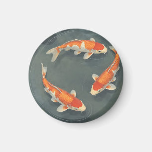 Eleganter Koi-Fischteich Ruhe Design Magnet