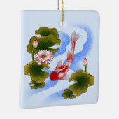 Eleganter Koi-Karpfen im Lotusteich Keramikornament (Rechts)