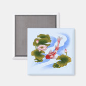 Eleganter Koi-Karpfen im Lotusteich Magnet (Vorderseite/Rückseite)