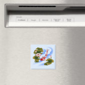 Eleganter Koi-Karpfen im Lotusteich Magnet (In Situ (Geschirrspüler))