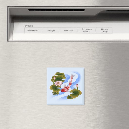 Eleganter Koi-Karpfen im Lotusteich Magnet (In Situ (Geschirrspüler))