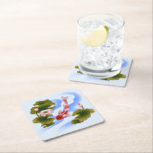 Eleganter Koi-Karpfen im Lotusteich Rechteckiger Pappuntersetzer (Vor Ort)