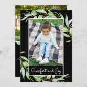 Eleganter Komfort & Freude Grüne Foto Weihnachten (Vorne/Hinten)