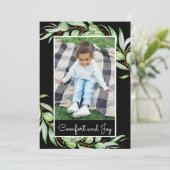 Eleganter Komfort & Freude Grüne Foto Weihnachten (Stehend Vorderseite)