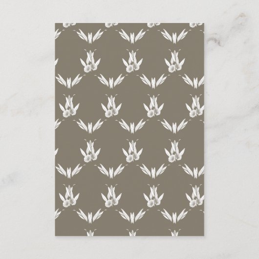 Eleganter Komfort, hellgrüne Blumenzwiebeldetails Begleitkarte (Rückseite)