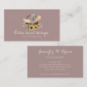 Eleganter Konditorei Koch Wasserfarben Sonnenblume Visitenkarte (Vorne/Hinten)