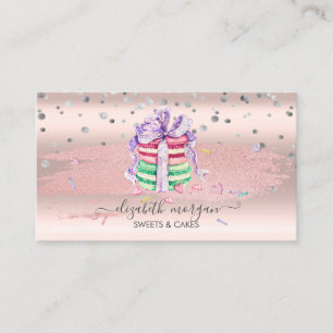 Eleganter Konfetti,Glitter-Pinselstrich,Macarons Visitenkarte