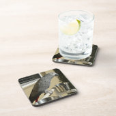 Eleganter Kongo Afrikanischer Grau-Papagei auf Sta Getränkeuntersetzer (Rechte Seite)