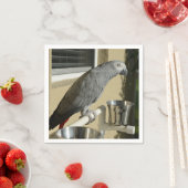 Eleganter Kongo Afrikanischer Grau-Papagei auf Sta Serviette (Beispiel)