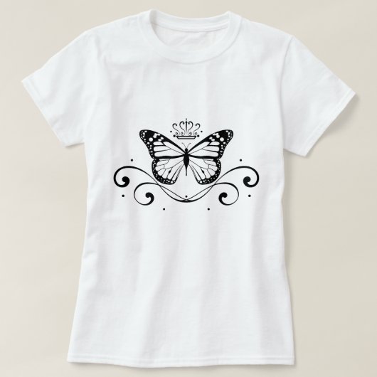 Eleganter königlicher Schmetterling T-Shirt (Design vorne)
