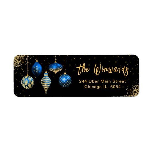 Eleganter königsblauer Weihnachts-Schmuck (Vorne)