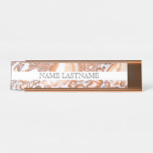 Eleganter Korallenmarmor beruflich Schreibtischnamensplakette (Vorderseite )