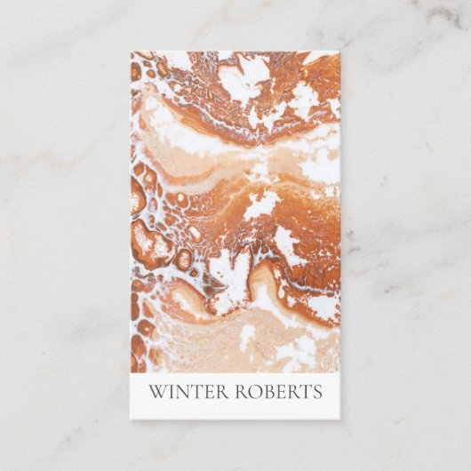 Eleganter Korallenmarmor beruflich Visitenkarte (Vorderseite)