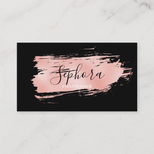 Eleganter korallenmetallurgischer Foil Paint Strok Visitenkarte (Vorderseite)