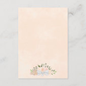 Eleganter Korallenpfirsichblumenzwiebelcode QR-Cod Begleitkarte (Rückseite)