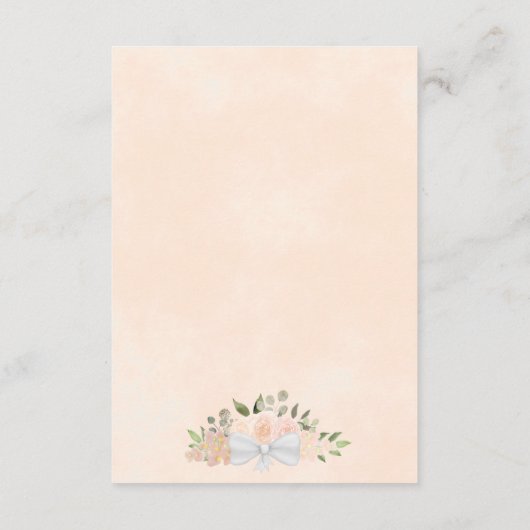 Eleganter Korallenpfirsichblumenzwiebelcode QR-Cod Begleitkarte (Rückseite)