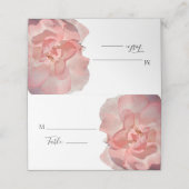 Eleganter korallenrosa Rose Platzkarte (Außenseite Aufgefaltet)
