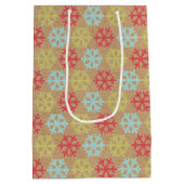 Eleganter Korallenrosa Rote Minte Blaue grüne Schn Mittlere Geschenktüte (Rückseite)