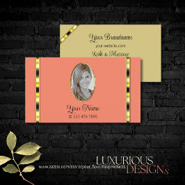 Eleganter Korallenschick mit Beruflichem Foto Visitenkarte