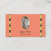 Eleganter Korallenschick mit Beruflichem Foto Visitenkarte (Vorderseite)
