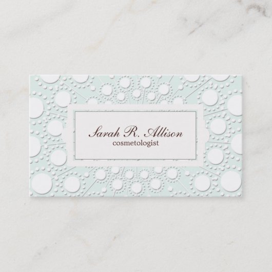 Eleganter Kosmetologe mit Embossed Look Visitenkarte (Vorderseite)