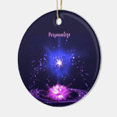 Eleganter kosmischer Zen Lila Crystal Lotus Blume Keramik Ornament (Links)