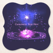 Eleganter kosmischer Zen Lila Crystal Lotus Blume Untersetzer (Vorderseite)