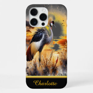 Eleganter Kranich bei Sonnenuntergang iPhone 16 Pro Max Hülle