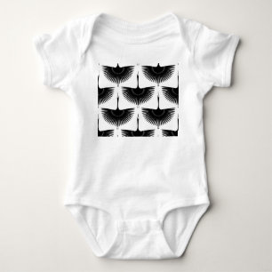 Eleganter Kranich: Orientalisches Vogelmuster Baby Strampler