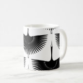 Eleganter Kranich: Orientalisches Vogelmuster Kaffeetasse (VorderseiteRechts)