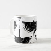 Eleganter Kranich: Orientalisches Vogelmuster Kaffeetasse (Vorderseite Links)