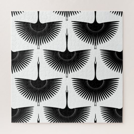 Eleganter Kranich: Orientalisches Vogelmuster Puzzle (Vertikal)