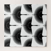 Eleganter Kranich: Orientalisches Vogelmuster Puzzle (Horizontal)