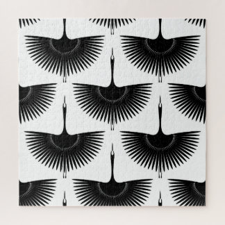 Eleganter Kranich: Orientalisches Vogelmuster Puzzle