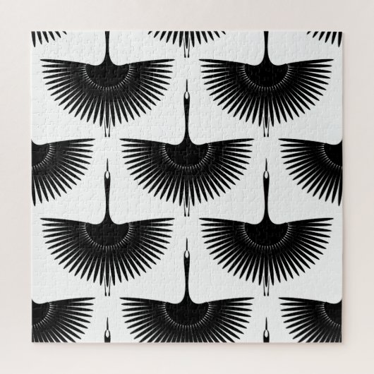Eleganter Kranich: Orientalisches Vogelmuster Puzzle (Vertikal)