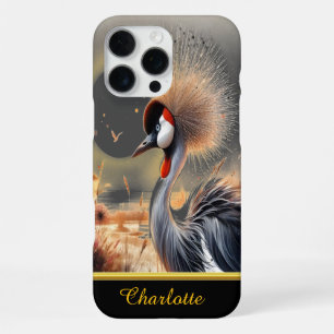 Eleganter Kranich steht prominent iPhone 16 Pro Max Hülle